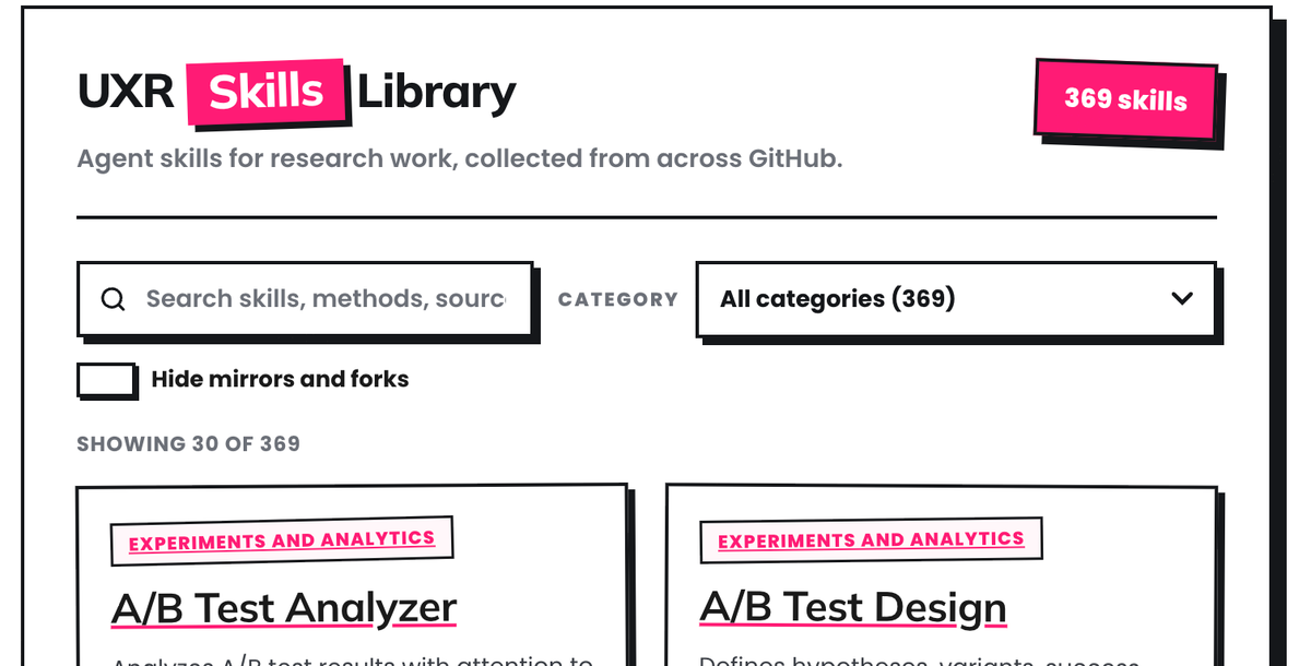 The UXR Agent Skills Library