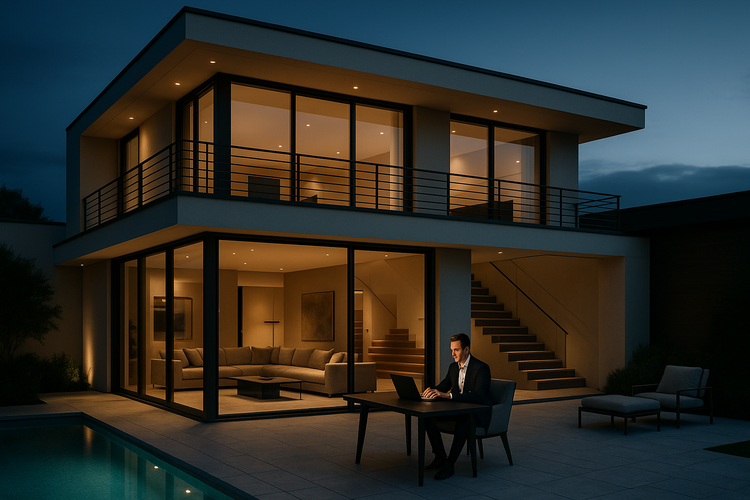 Luxury real estate property with narrative architecture.