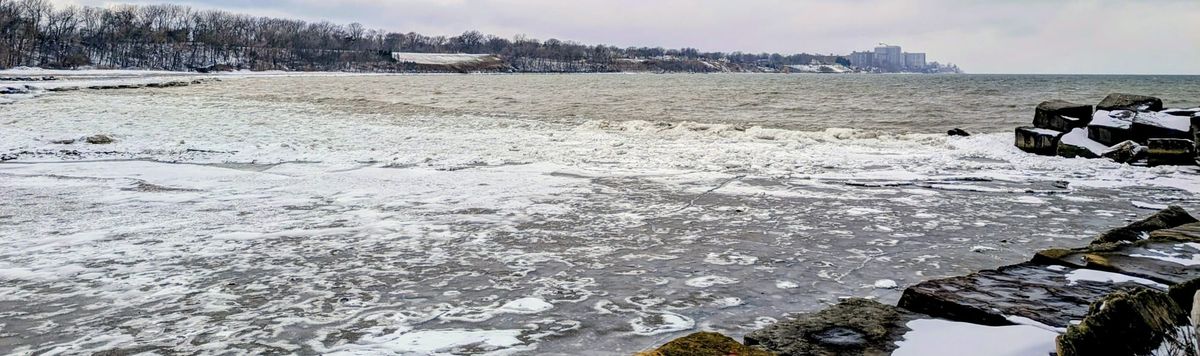 Lake Erie, frozen in winter. 