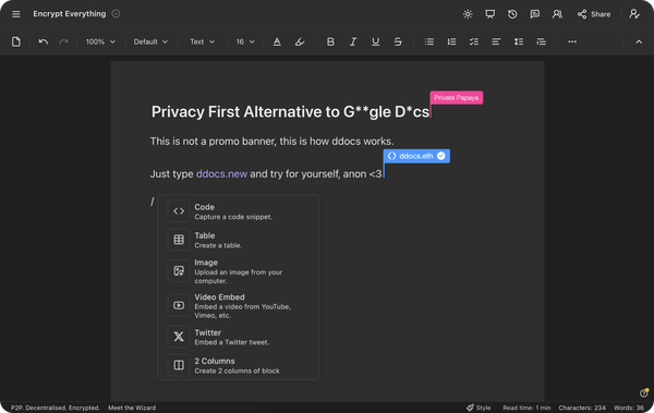 dDocs - Decentralized Alternative to Google Docs