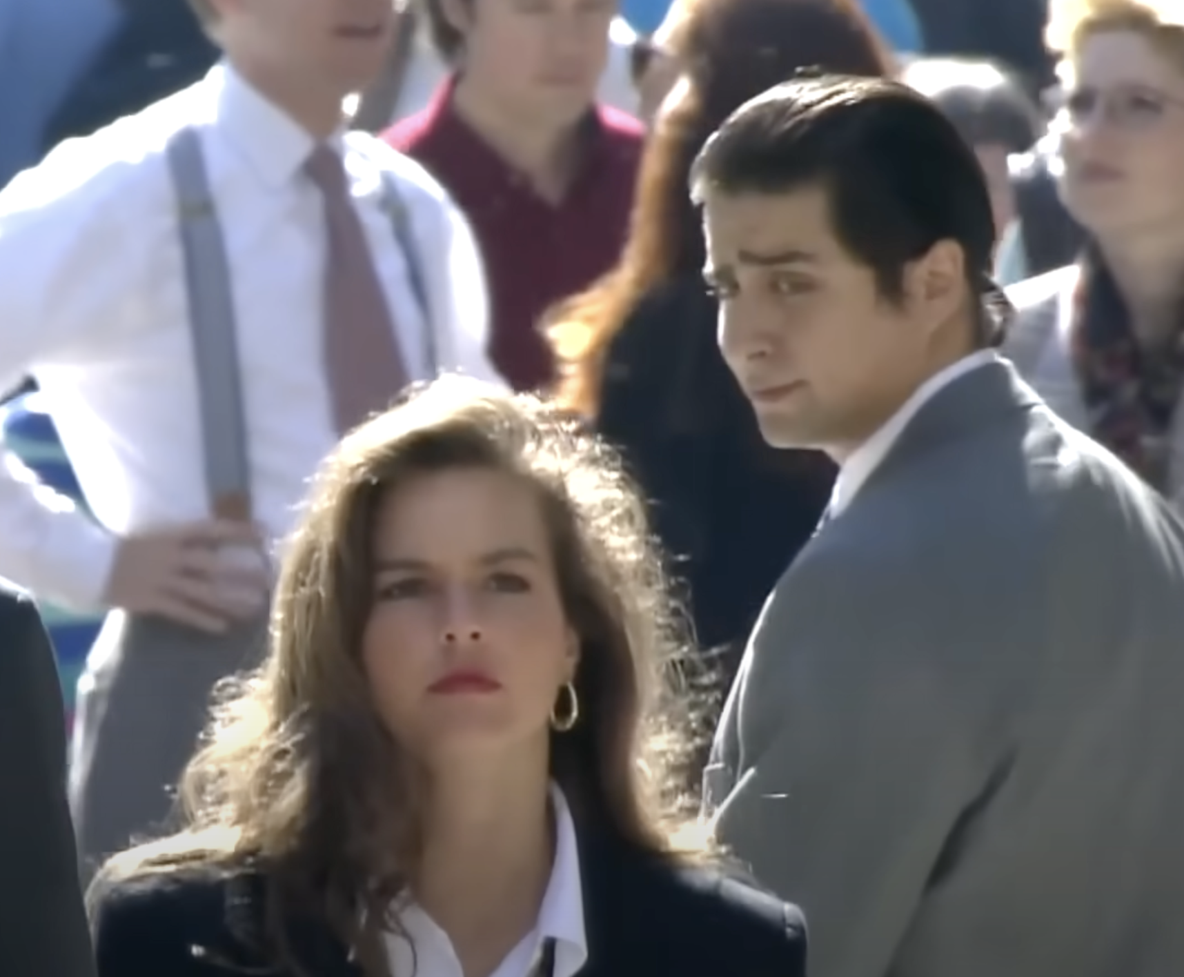 By which I mean he's giving her a looooooooong once-over. It's basically a twice-over! SMH.