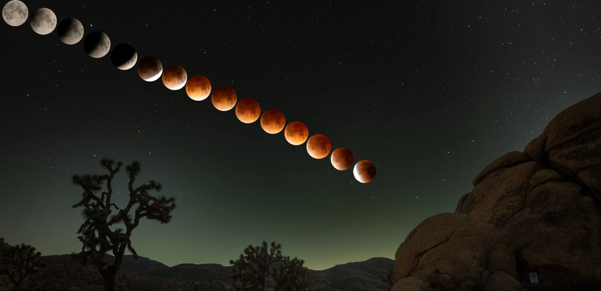 The moon going from full moon to a red moon and starting to go back to a normal full moon, then my camera battery door fell off.