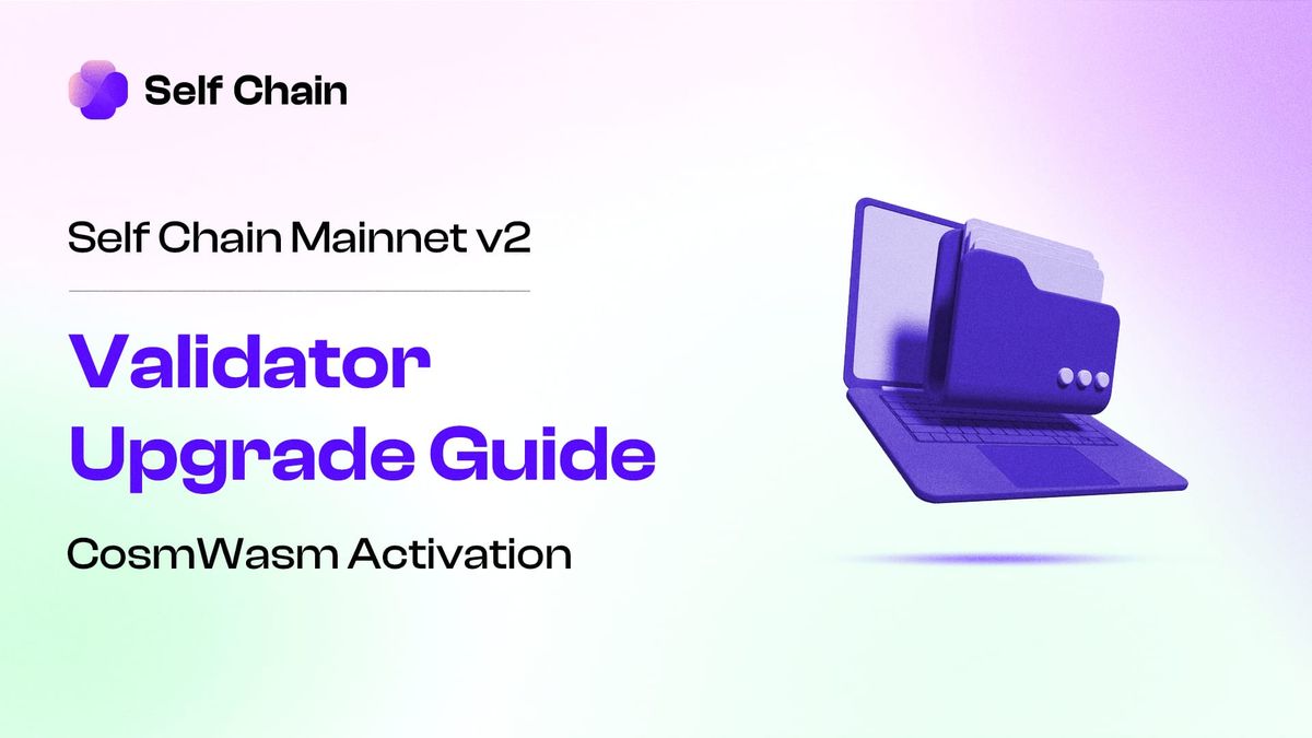 Validator Upgrade Guide: Self Chain MainNet v2 CosmWasm Activation