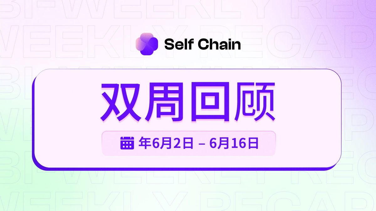 Self Chain 双周回顾：为无缝 Web3 奠定基础