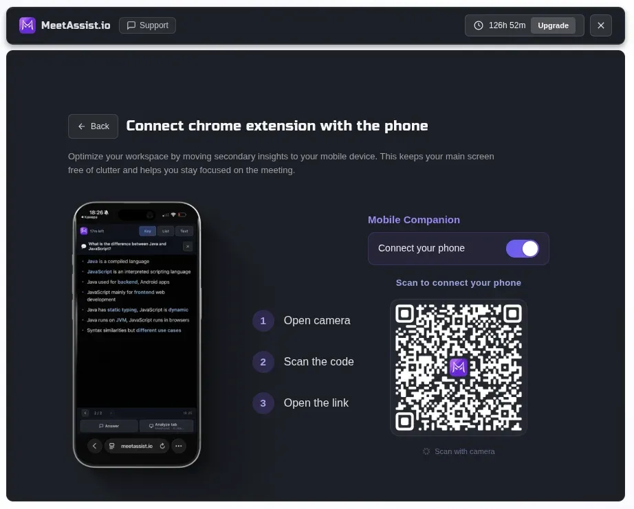 MeetAssist: connecting phone to the extension