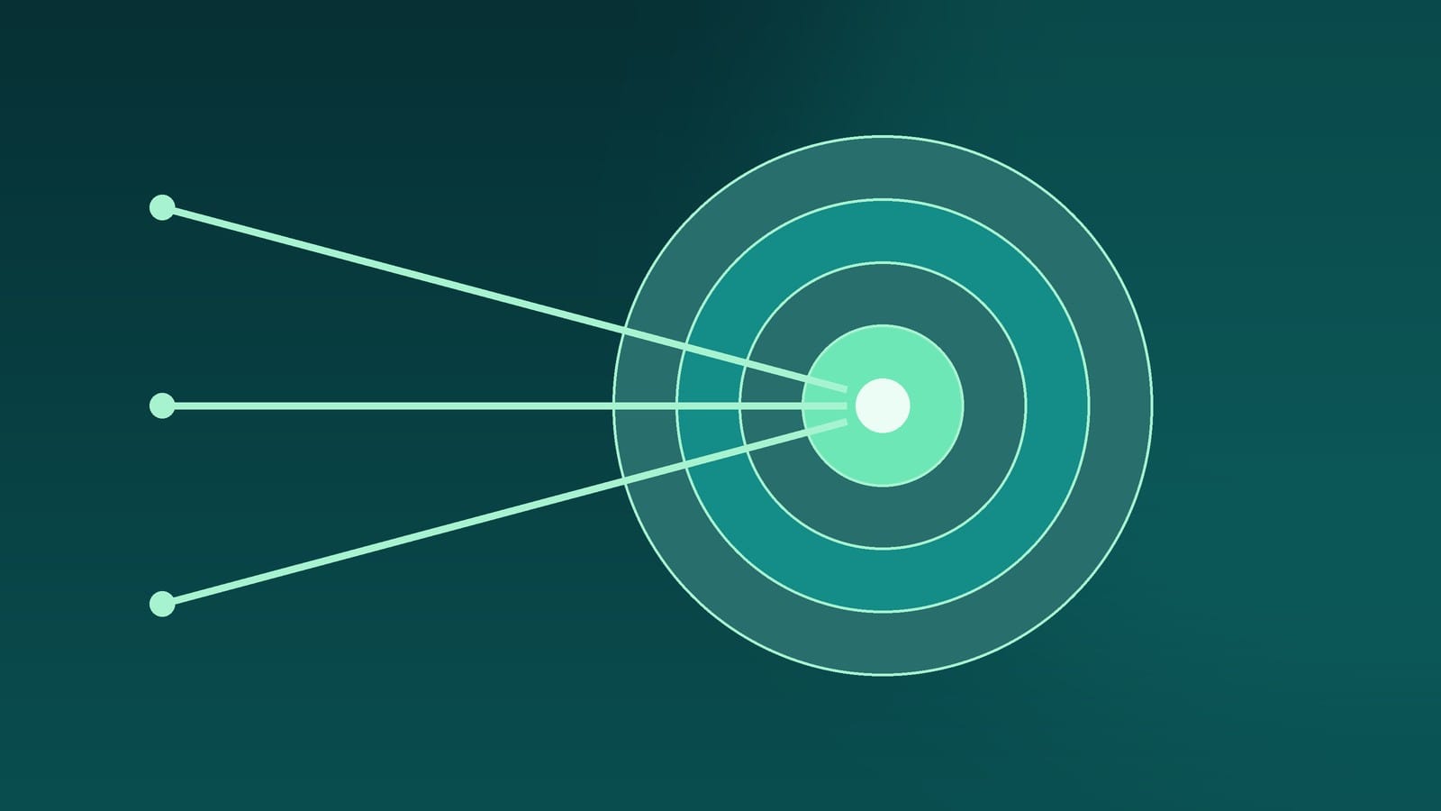 Abstract target with converging lines, representing aligning business operations and investments with sustainability goals