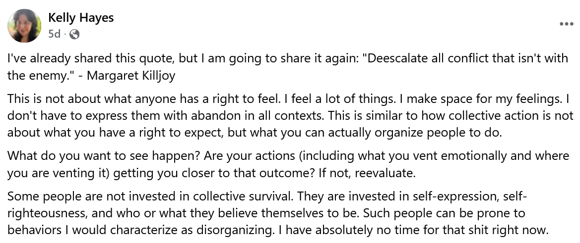 Post from Kelly Hayes, too long to fit into this box unfortunately! Link - https://www.facebook.com/hayeskelly/posts/pfbid02uj5E864C2CZMt2oefSTRFTaRX9qCK8gSfd9ZpX3ySoMvqFDtSpmbns1uCYBAYycAl