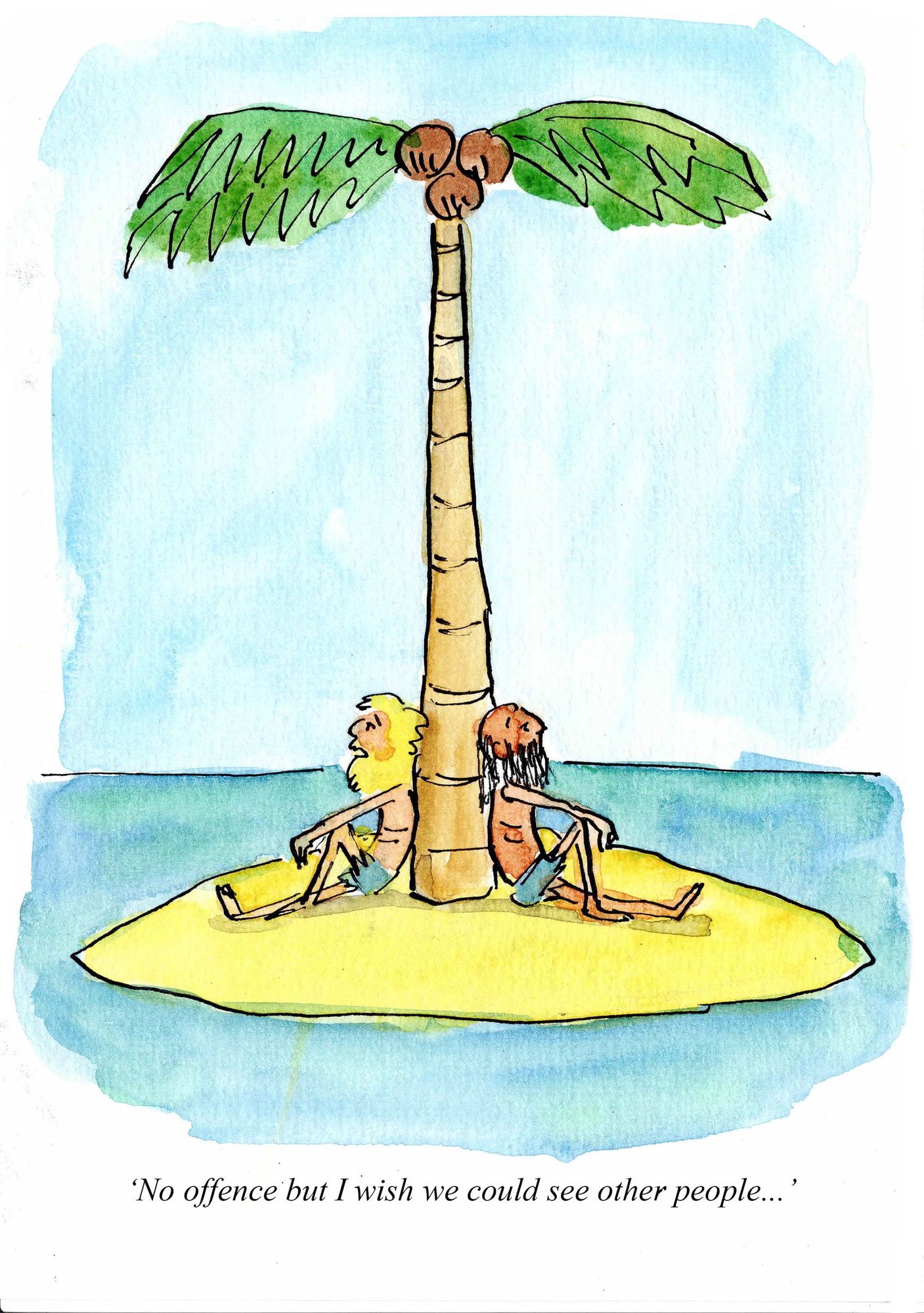 This Desert Island Friday cartoon isn't about Modern Romance but it is about being in a long term couple...