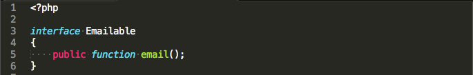 Emailable.php with email method