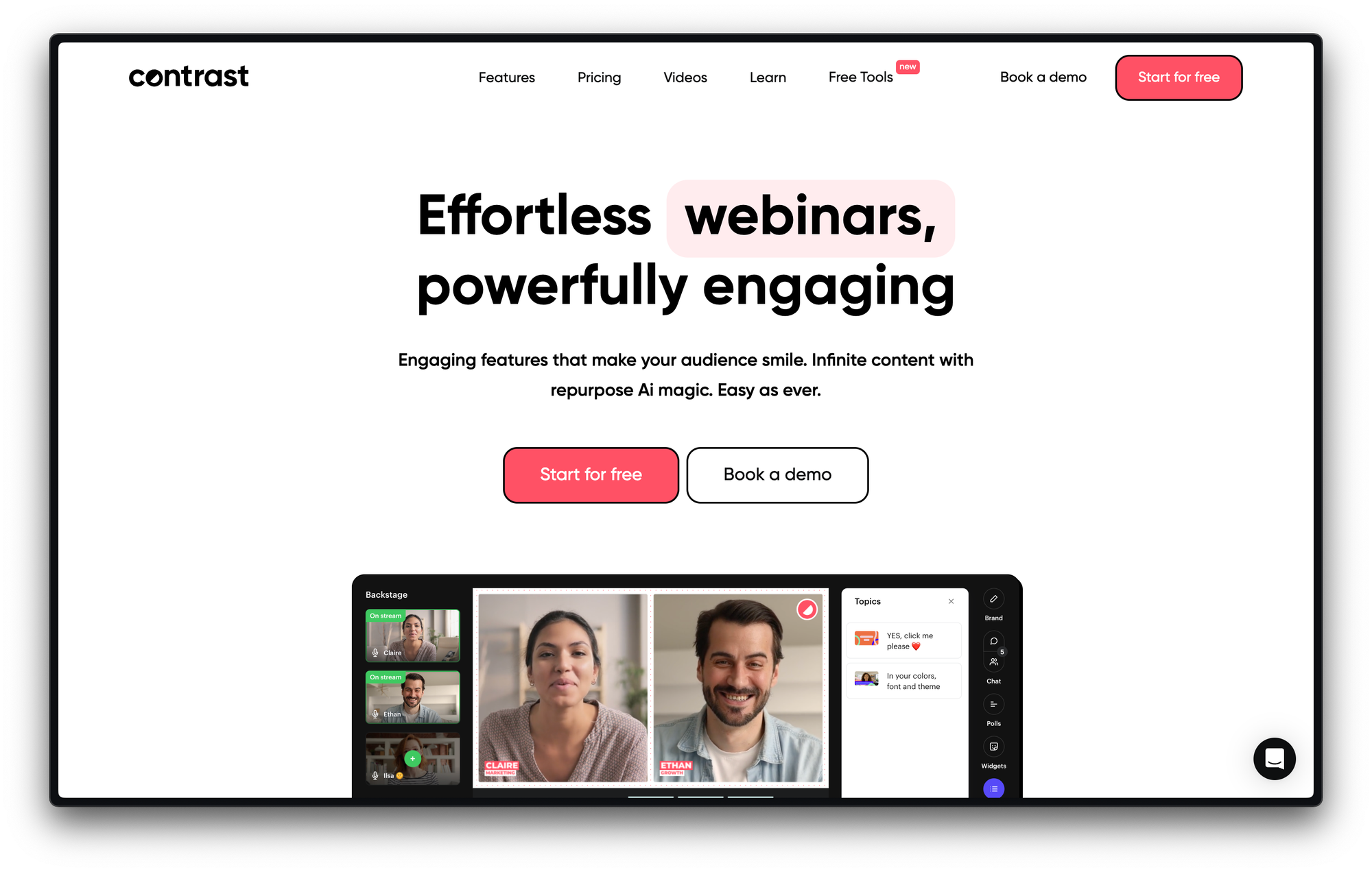 Screenshot of the website www.getcontrast.io