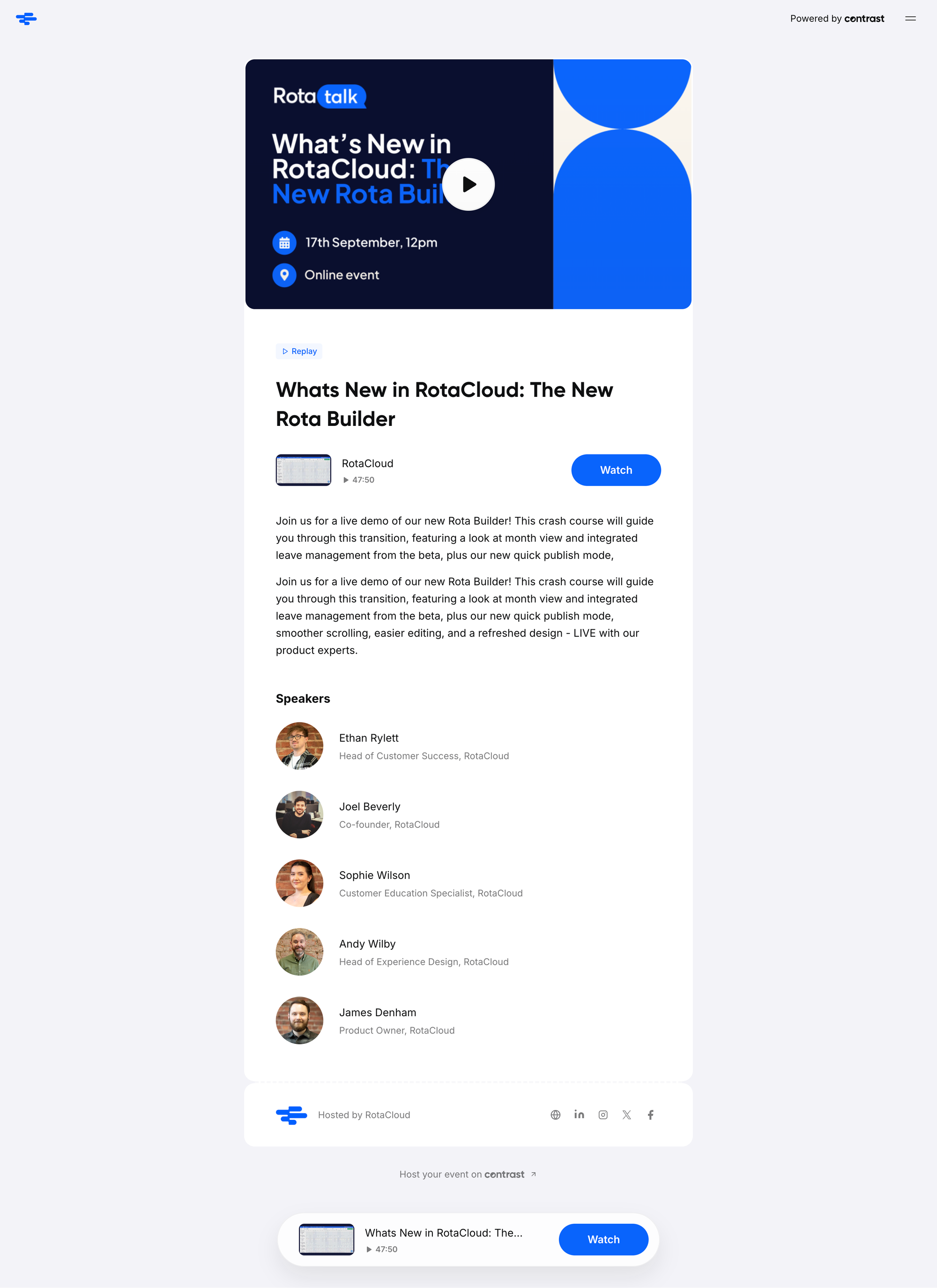 Screenshot that shows a webinar registration page