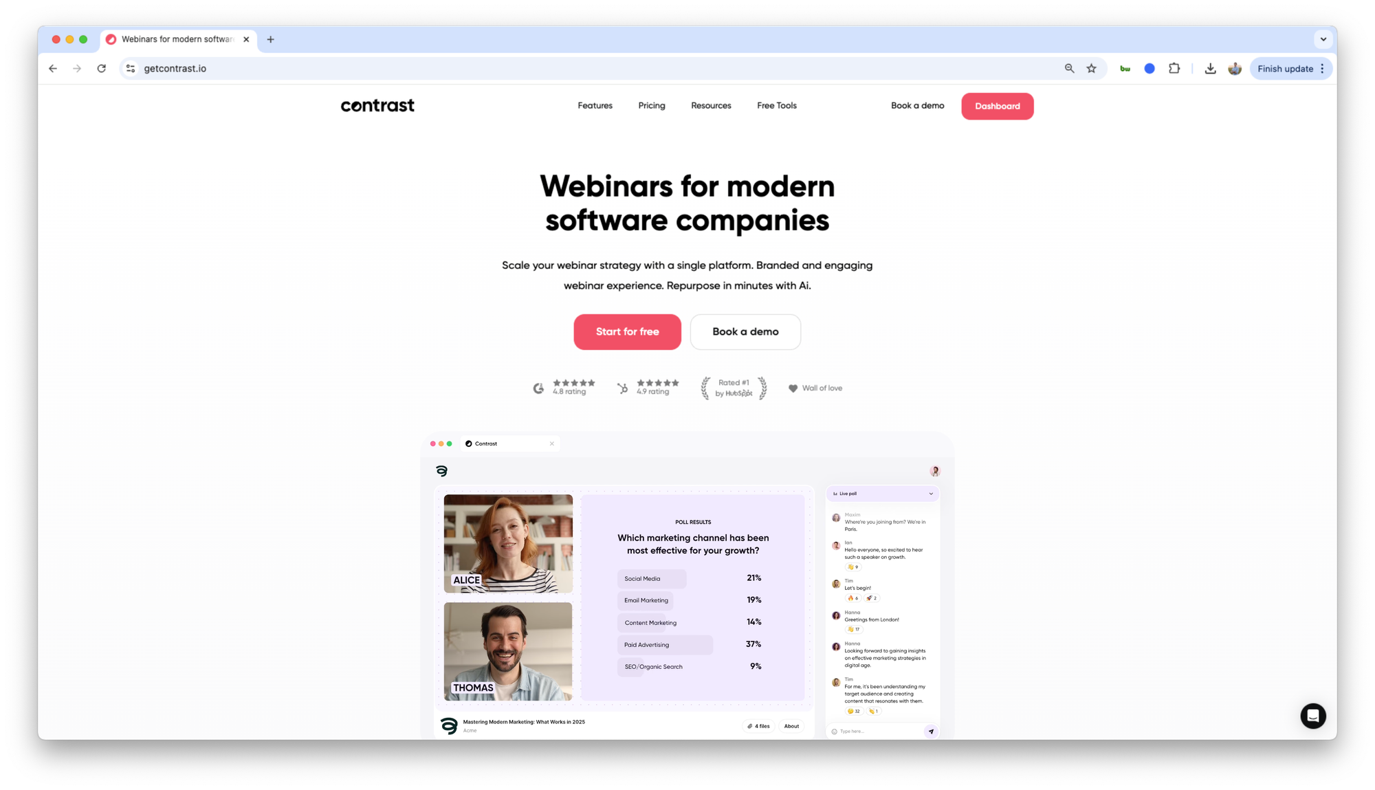 Contrast homepage