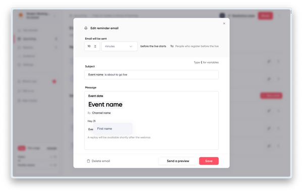 Create emails inside of Contrast with an easy to use editor tool
