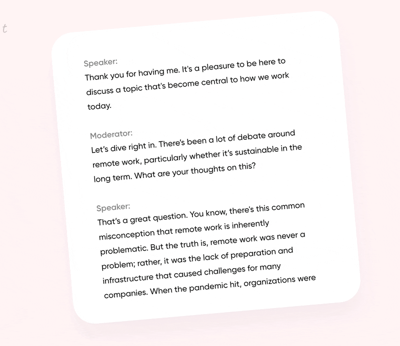 GIF that shows how to select a piece of text to get a subtitled clip in your brand colors on Contrast