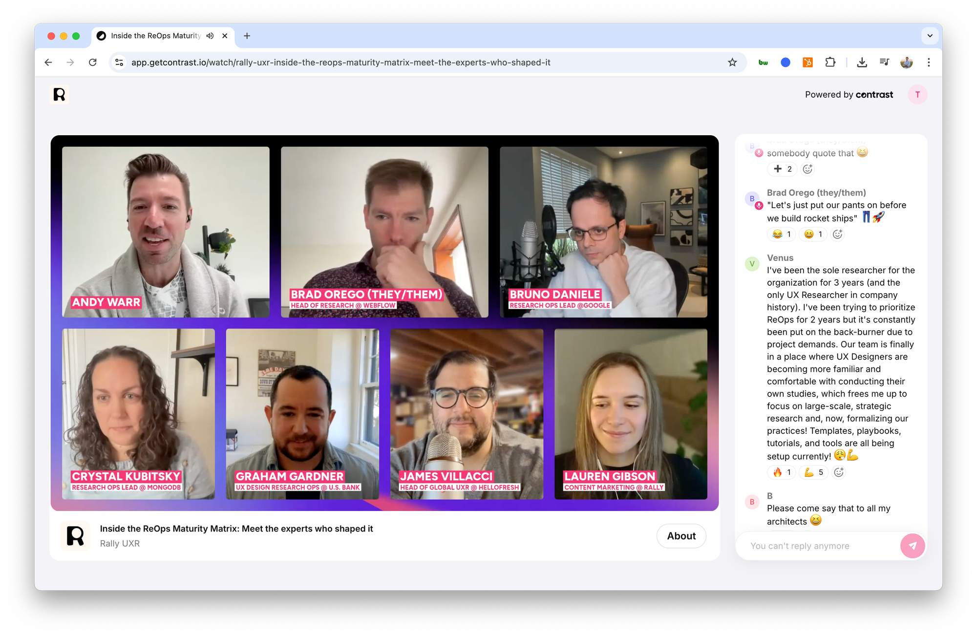 Panel session by Rally UXR on Contrast