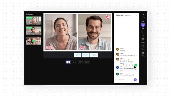 Contrast Q&A features lets you put audience questions directly on stream