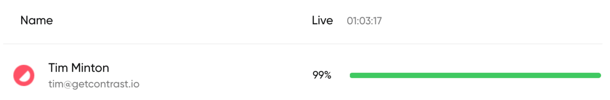 images showing watch time in Contrast