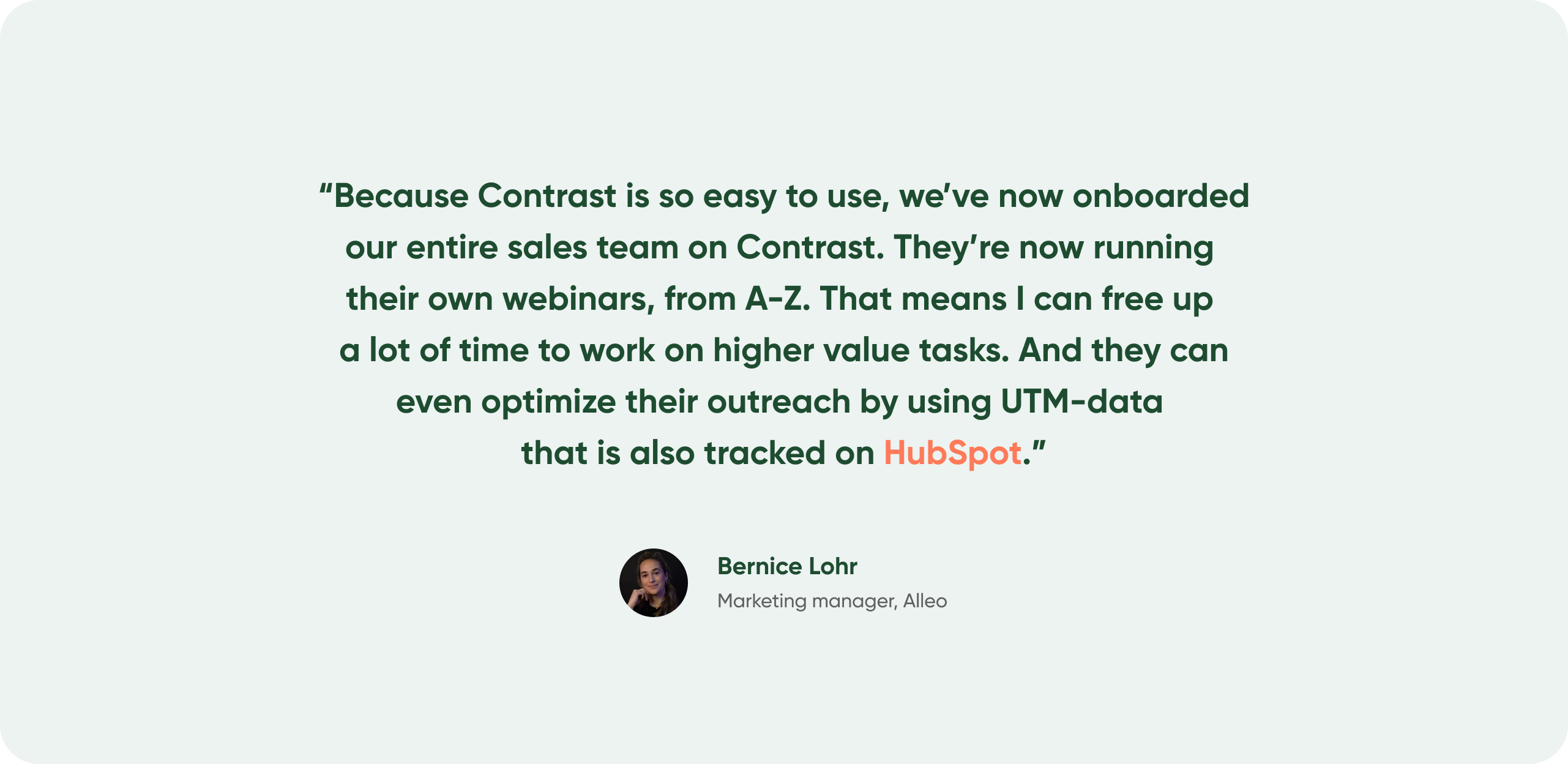 customer testimonal of how their team benefited from Contrast