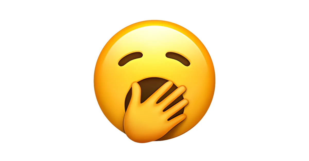 Emoji of a yawn