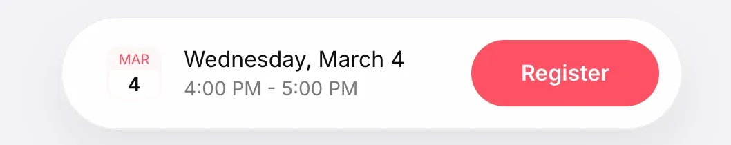 Registration button for a webinar