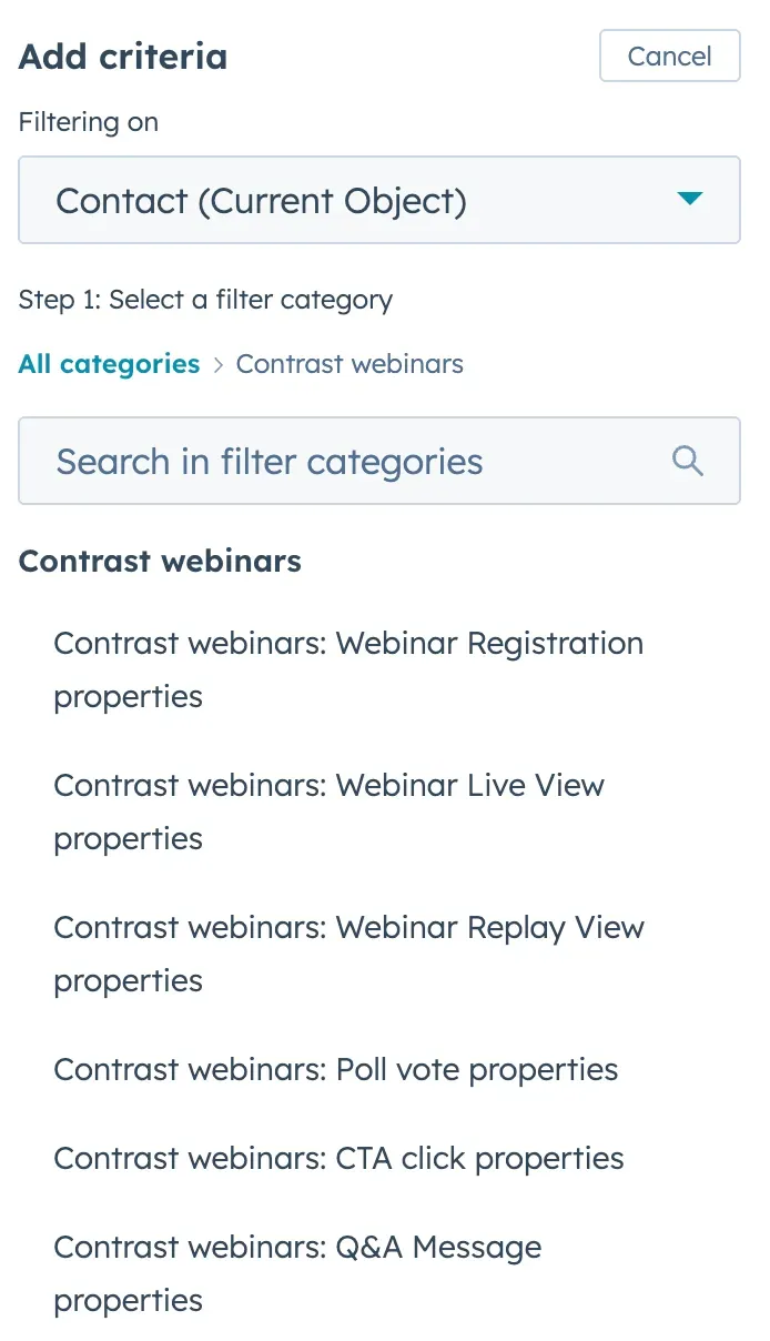 Screenshot showing how Contrast Engagement Data you can be used for retargeting