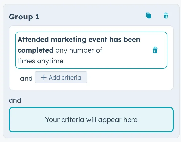 Screenshot showing an AND statement