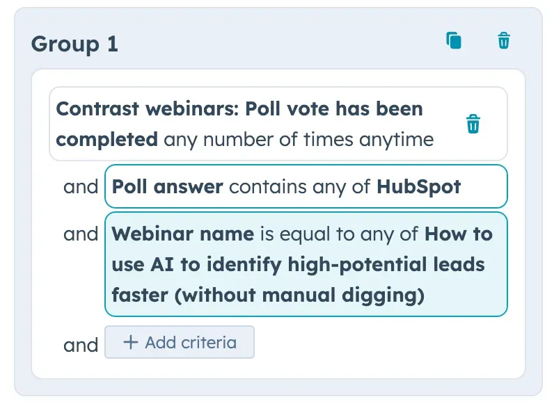 Sceenshot of marketing events config