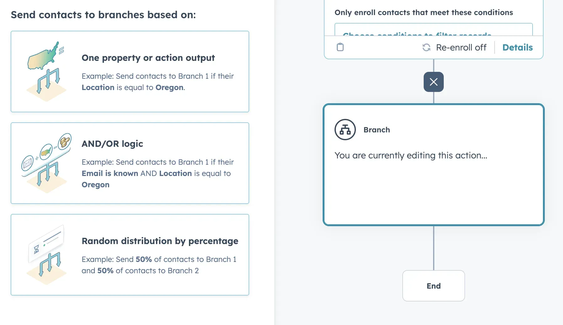 Screenshot showing AND / OR logic