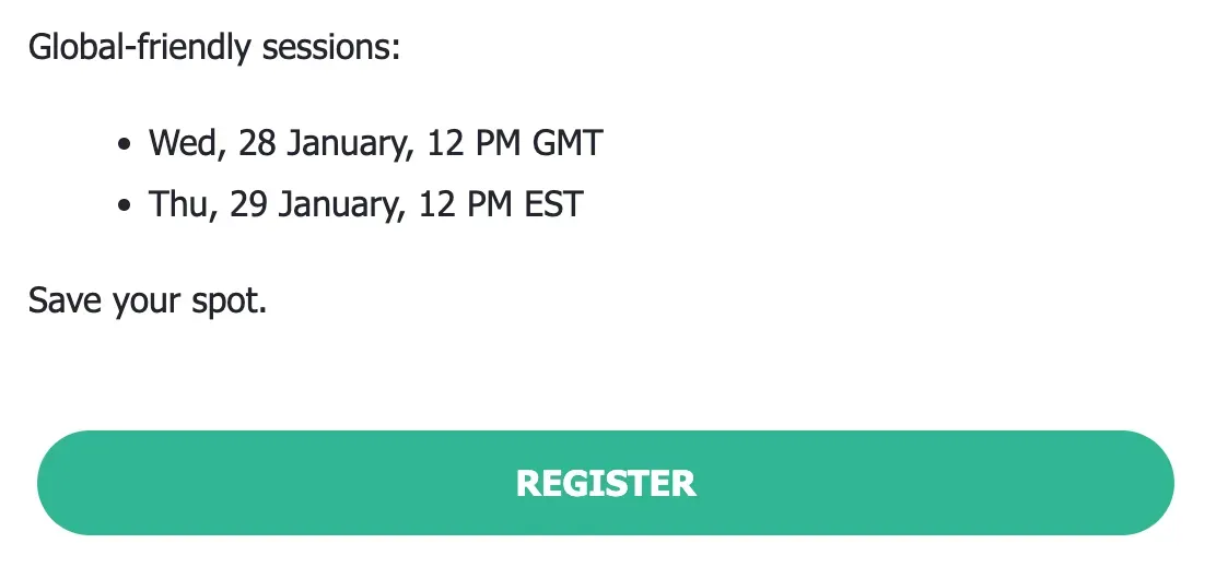 Webinar hosted at two different times to cater to different timezones