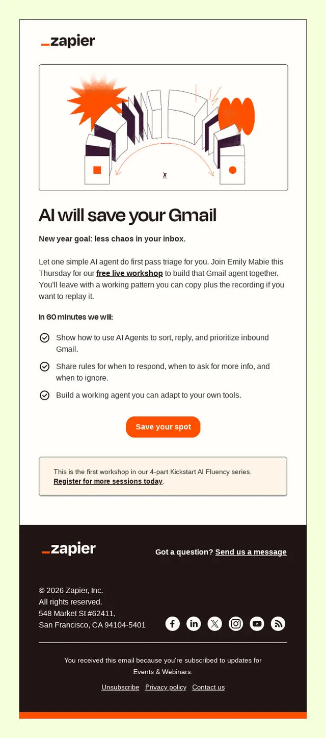  An example of a post-webinar thank you email