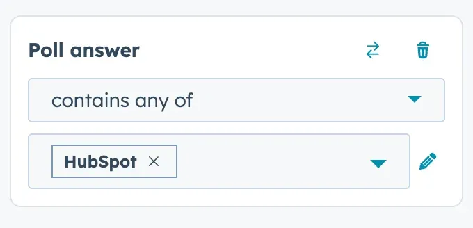 Screenshot showing how to pick criteria