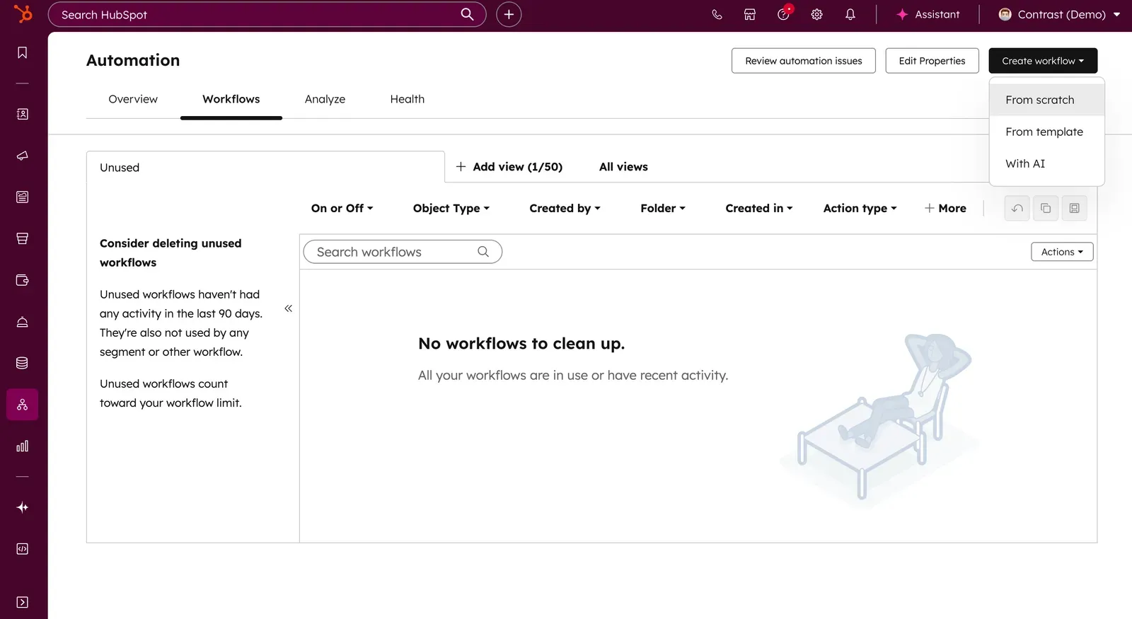 Screenshot showing how to build a workflow from scratch