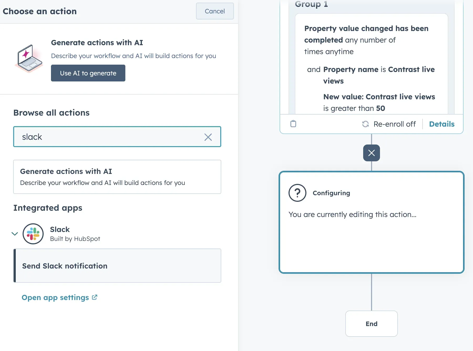 Send a slack notification with HubSpot