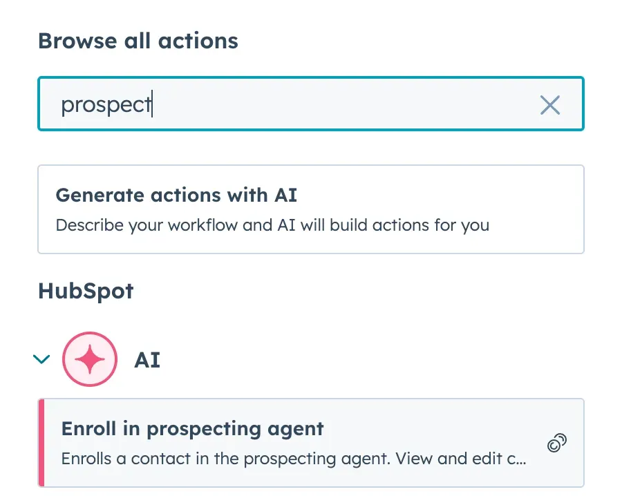 Screenshot showing how to use Ai prospecting agent