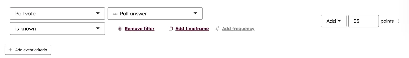 Adding lead points to webinar poll answers using HubSpot marketing events