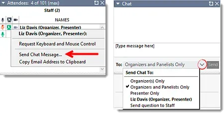 GoToWebinar host experience showing the live webinar dashboard with presenter controls, attendee list, and engagement tools compared to Zoom Webinars
