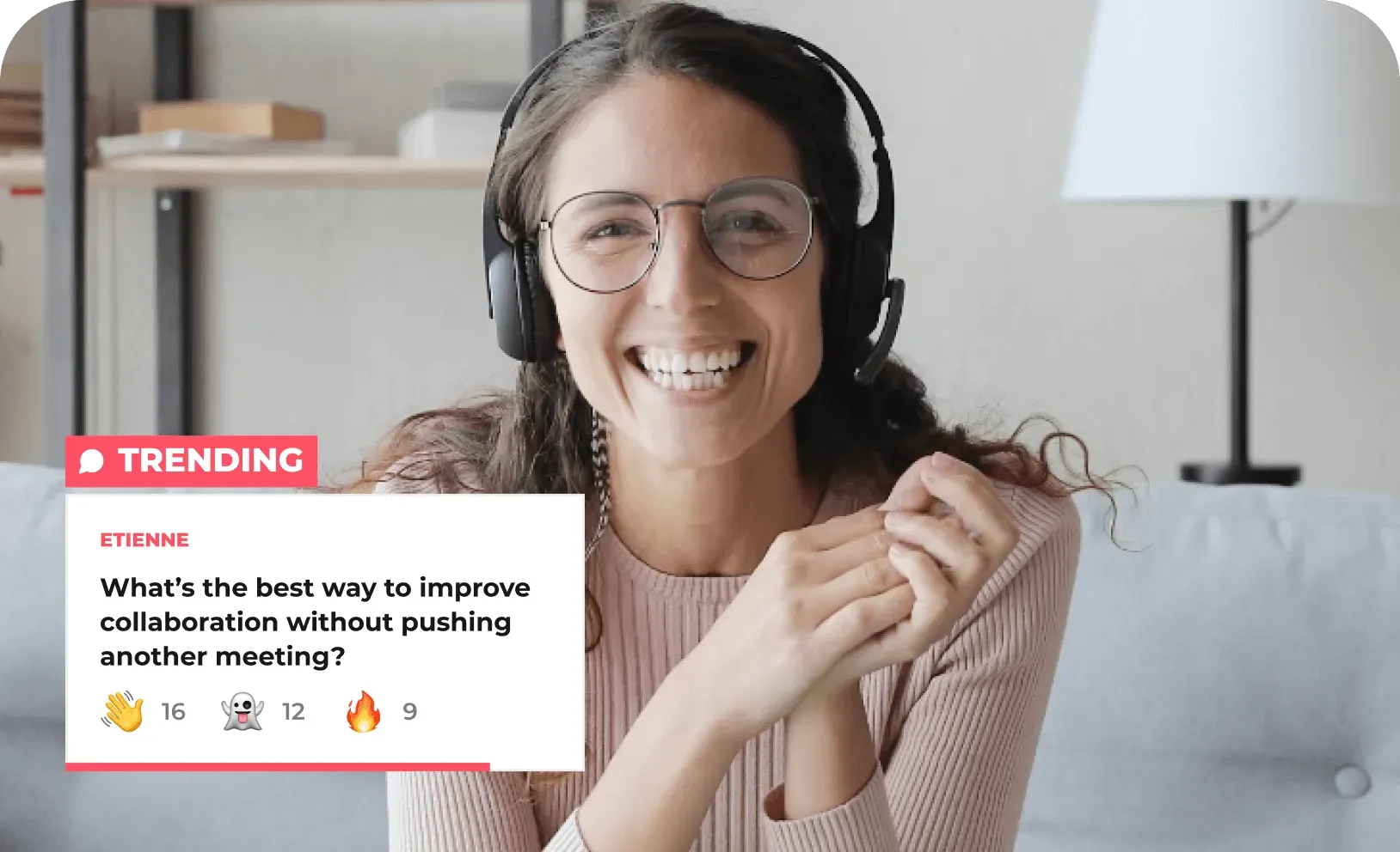 Screenshot showing "The Most Trending Message" widget on Contrast