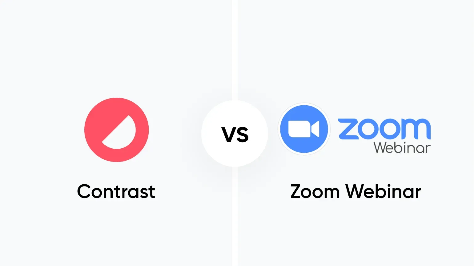 Screenshot showing Contrast vs Zoom webinars