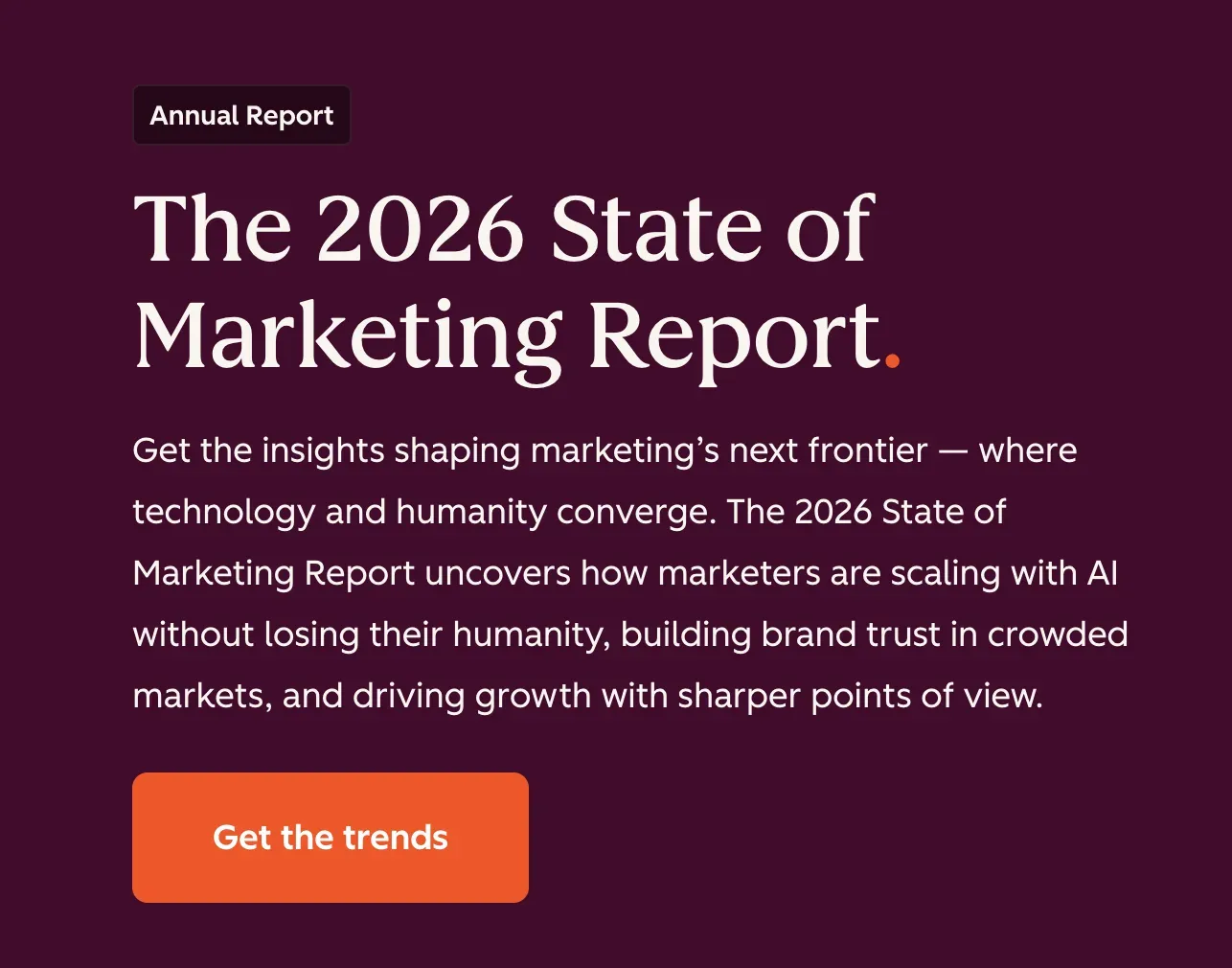 Screenshot of State of Marketing Report