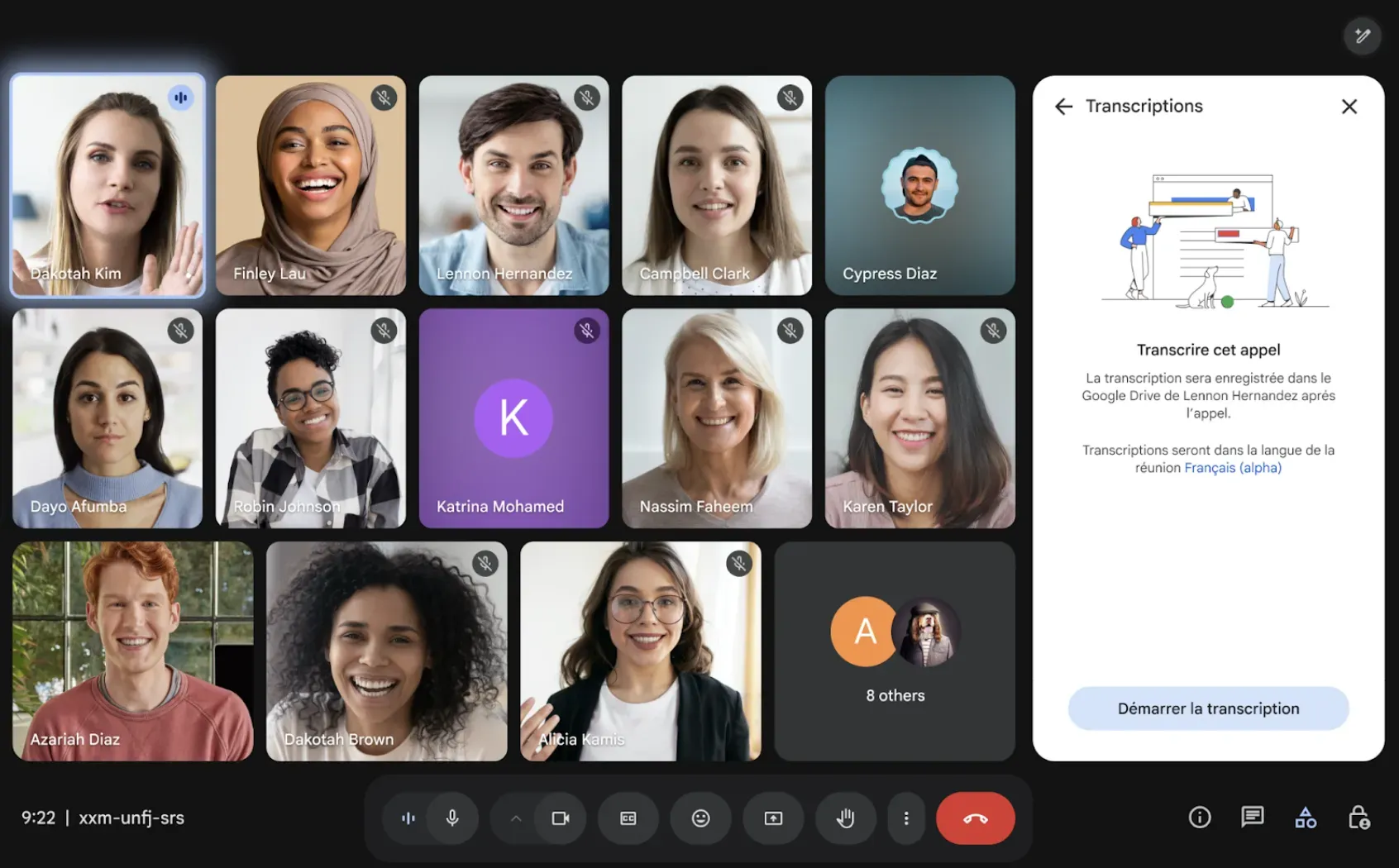 Screenshot showing how a Google Meet could be used as an informal webinar platform