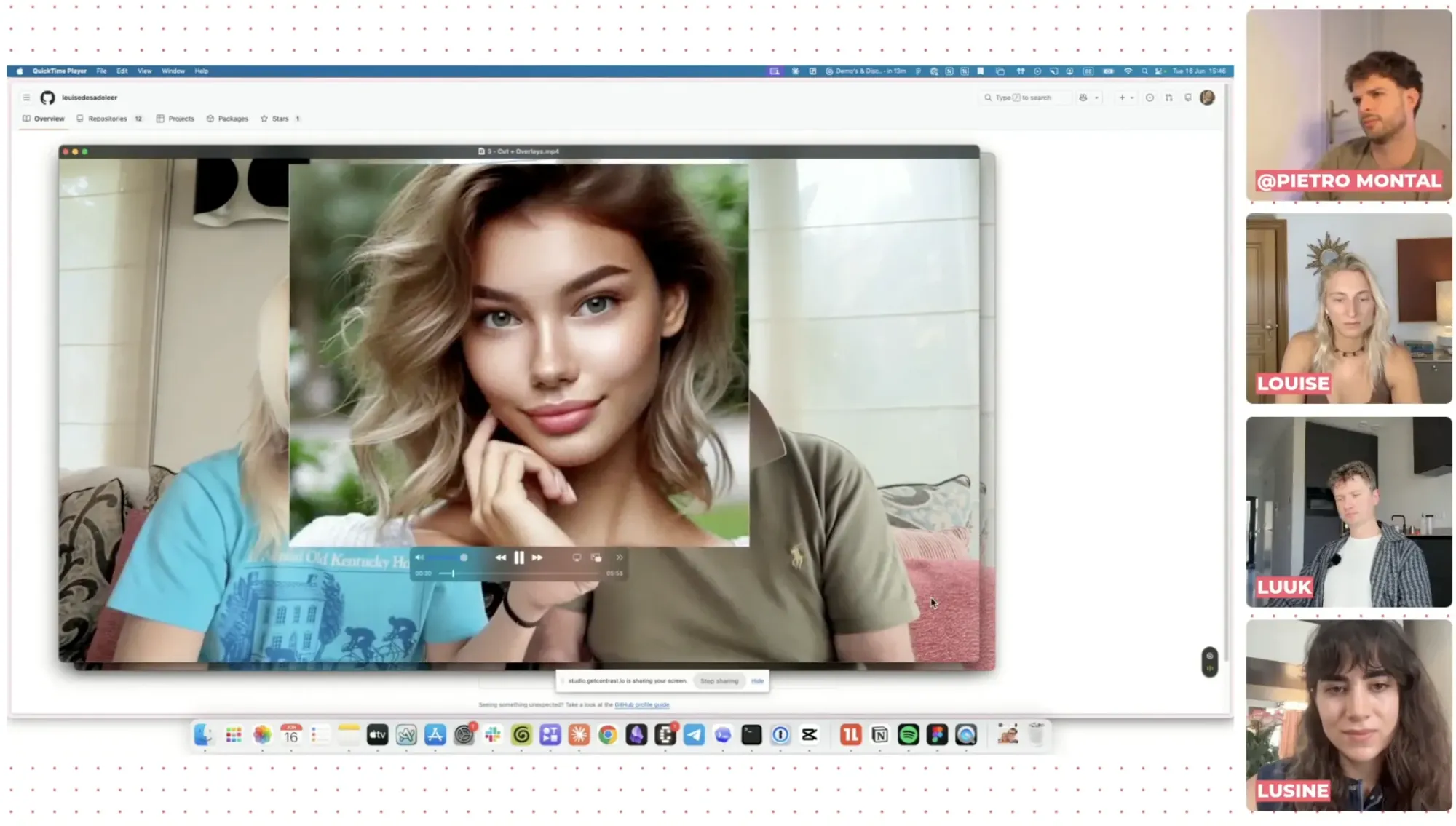 Screenshot of Louise showing her B-roll tool during the webinar