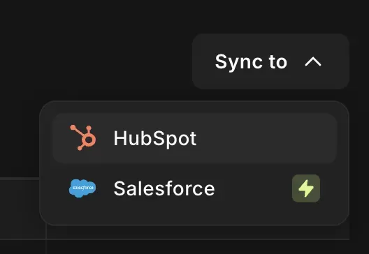 Screenshot of HubSpot Sync on Riverside