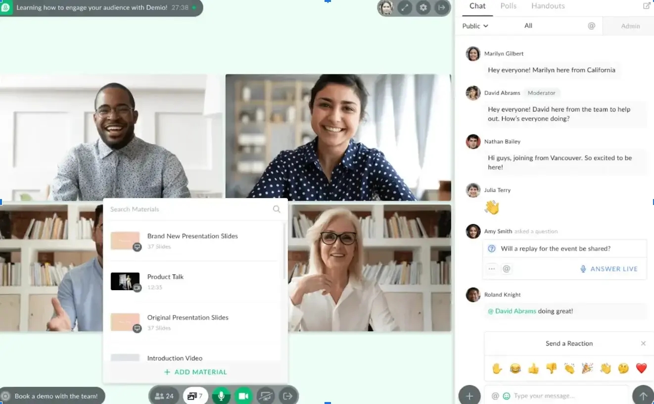 Demio live webinar experience (credit: Demio)