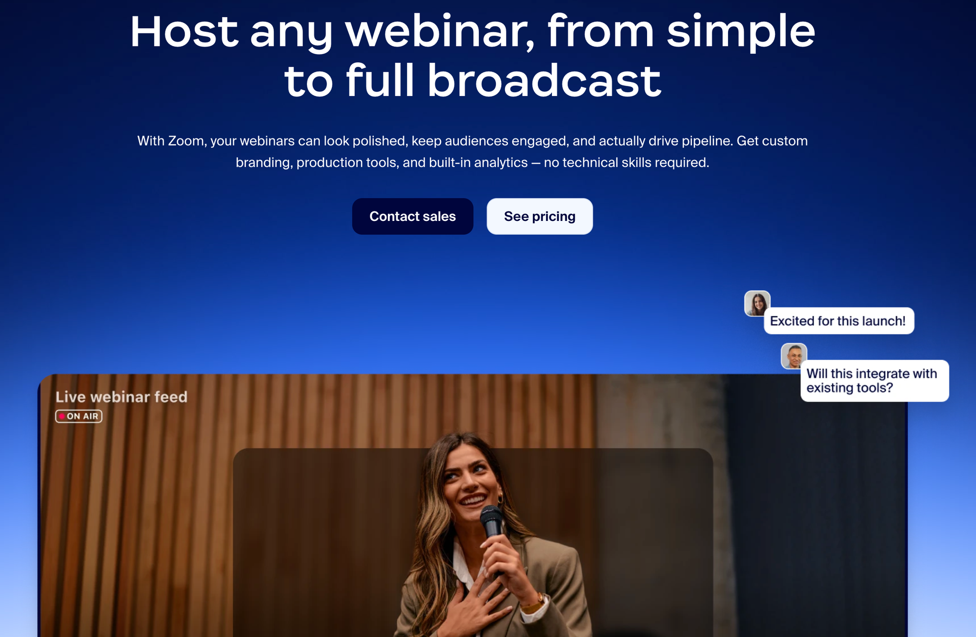 Screenshot of Zoom's homepage