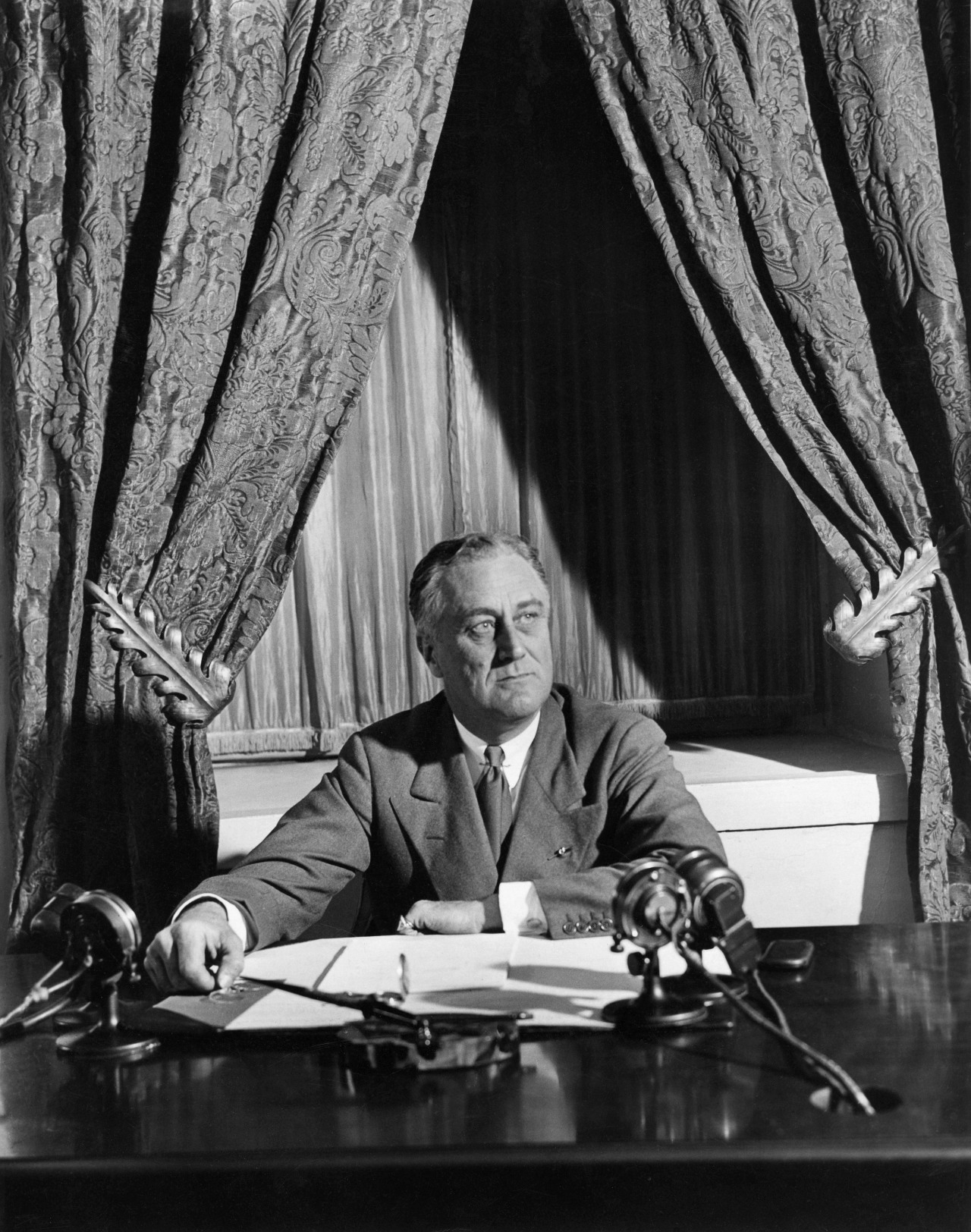 Photograph of Roosevelt his first fireside chat