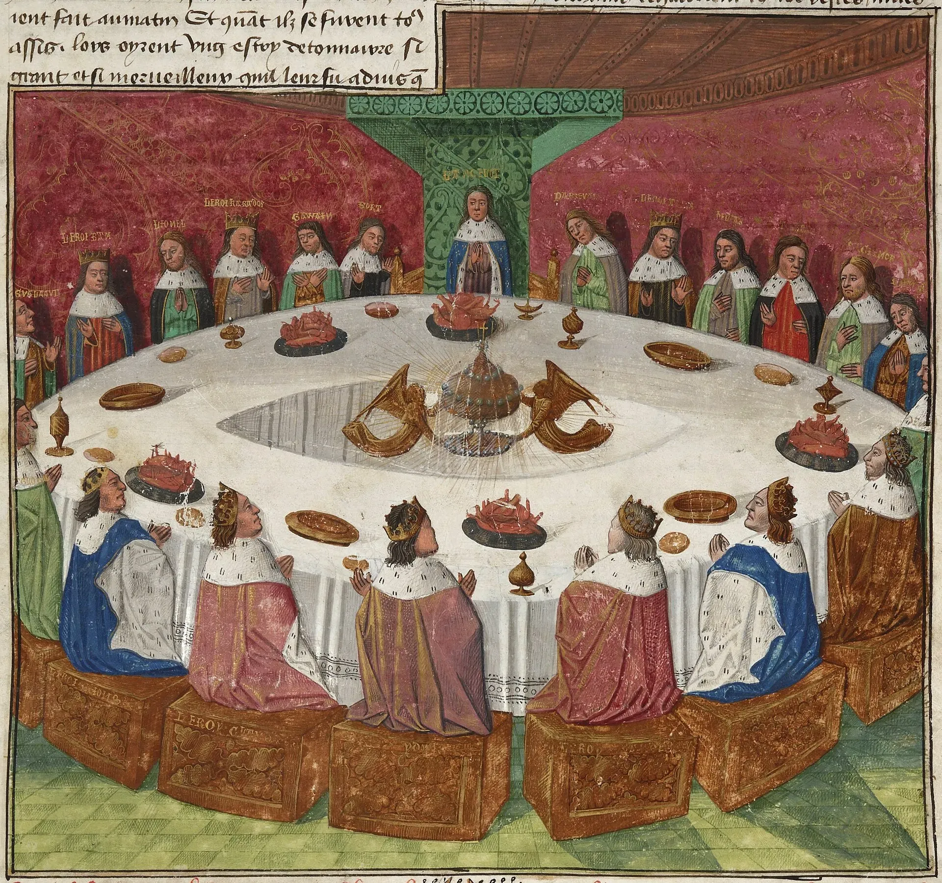 Painting depicting the first roundtable in 1155