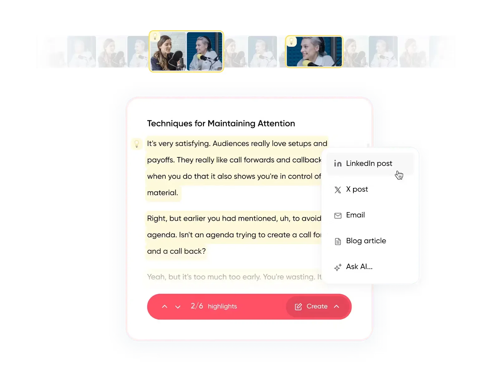Product screenshot of Contrast's repurposing featueres