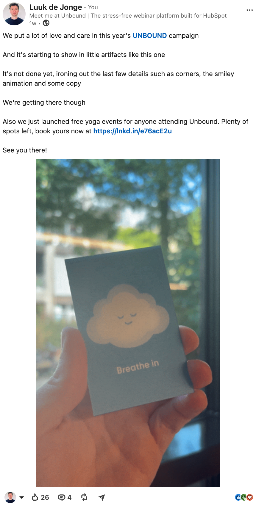 Screenshot of a LinkedIn post