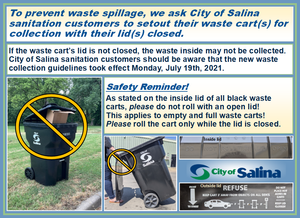 City May Refuse Waste Collection On Carts With Open Lids