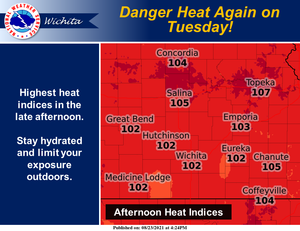 Forecasted Heat Index Today In Salina: 105